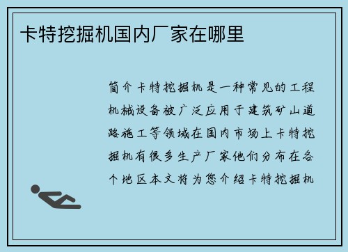 卡特挖掘机国内厂家在哪里